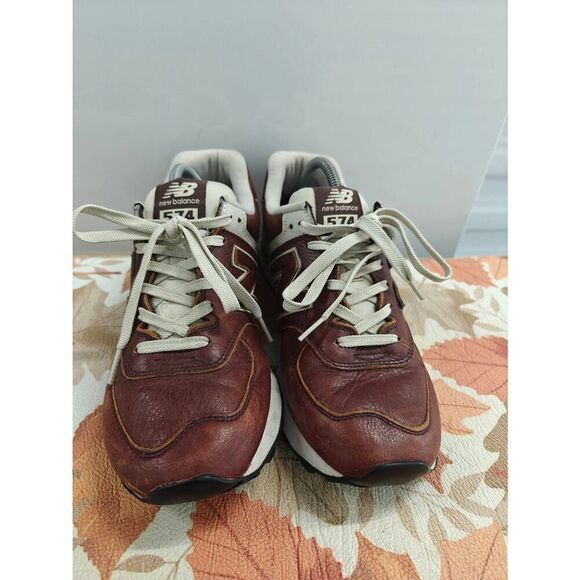 Size 9.5 - New Balance 574 Leather Dark Brown main image 5